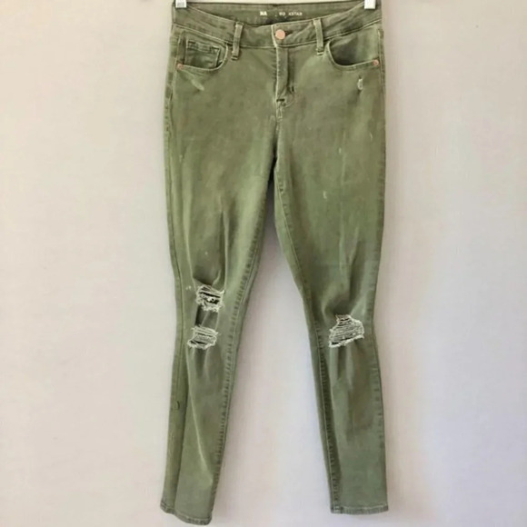 Old Navy Rockstar Jeggings Sage Green Distressed 2 - Picture 2 of 4